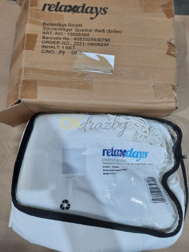 Auction Relaxdays čtvercová sluneční plachta bílá 5,0 x 5,0 m image