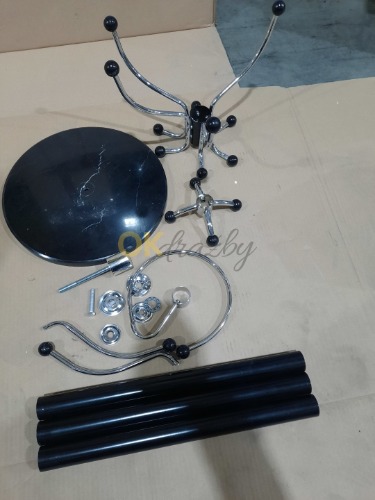 Auction BigBuy stojan na klobouky 37x37x174 cm Black Metal Marble image