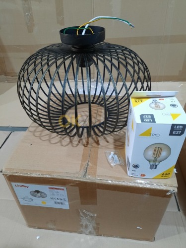 Auction Lindby Rosalea Stropní lampa Black/Brass image