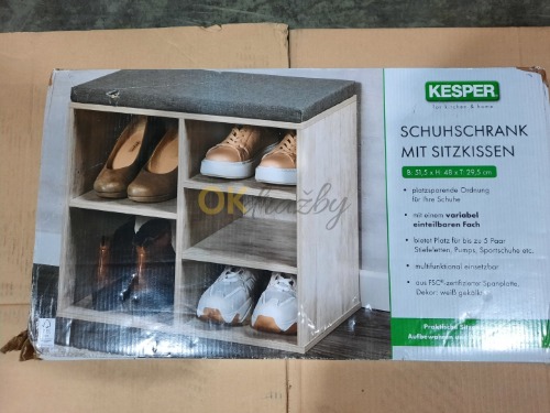 Auction Botník s podsedákem 51,5x48x29,5 cm, šedo-bílá KESPER 15911 image