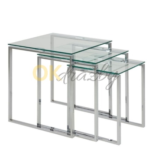 Auction Sada 3 konferenčních stolků se skleněnou deskou Katrine Nest | FTG image