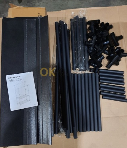 Auction SONGMICS RDR002B02 Kovový věšák na oblečení se 2 kolejničkami, 2 policemi, černý image