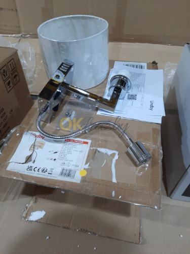 Auction Lindby Florens nástěnné svítidlo White/Brass image