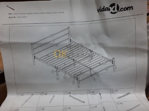 Auction vidaXL kovový rám postele bez matrace s čelem image