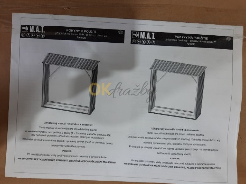 Auction Kovový přístřešek na dřevo 189 x 76 x 191 cm, zelená image