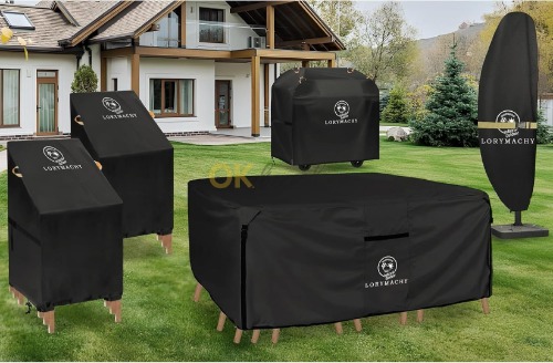 Auction Kryt na gril Lorymachy - kryt na plynový gril, odolný proti povětrnostním vlivům pro BBQ, vodotěsný, UV odolný a větruodolný, 200x 110 x 75 cm, černý image