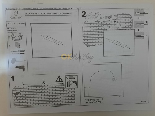 Auction Camargue zrcadlo s osvětlením Noir 120 × 68 cm, černé image