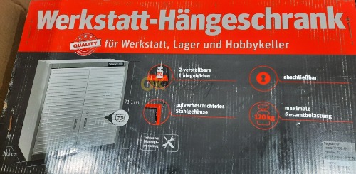 Auction Závěsná dílenská skříňka Wisent s uzamykatelnými dveřmi, nerez, 2 nastavitelné police TOP image