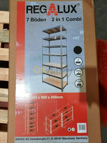 Auction Kovový regál pro velké zatížení, 226 x 90 x 45 cm, 7 polic image