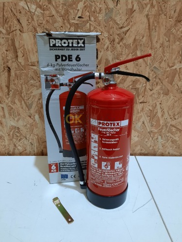 Auction Práškový hasicí přístroj Gloria Protex / s nástěnným držákem / O 15 cm / 6 l / -30 °C až 60 °C / červená image