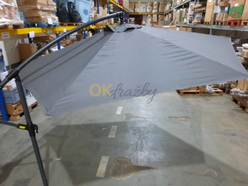 Auction Zahradní závěsný slunečník VOUNOT® 3 m, boční (banánový), s klikou a nastavitelným sklonem, šedý image