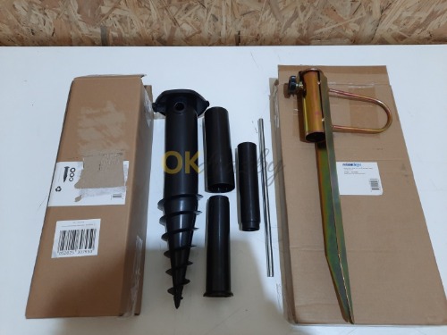 Auction Relaxdays 2 ks - Zemnící zásuvka slunečníku + Držák na slunečník do země image