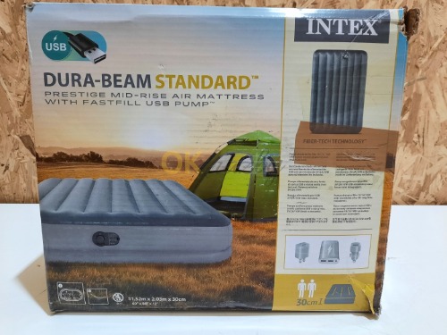 Auction Intex Nafukovací matrace Dura-Beam Standart 1.52 m × 2.03 m × 30 cm image
