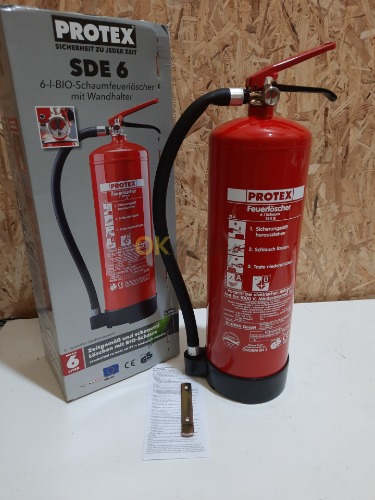 Auction PROTEX SDE6 6litrový pěnový hasicí přístroj AB s nástěnným držákem image
