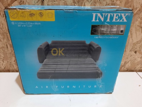Auction Rozkládací nafukovací pohovka Intex, 203 × 231 × 66 cm, tmavě šedá image