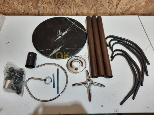 Auction Stojan na oblečení HAKU Möbel, hnědý/chrom, mramorová základna, 171 cm image