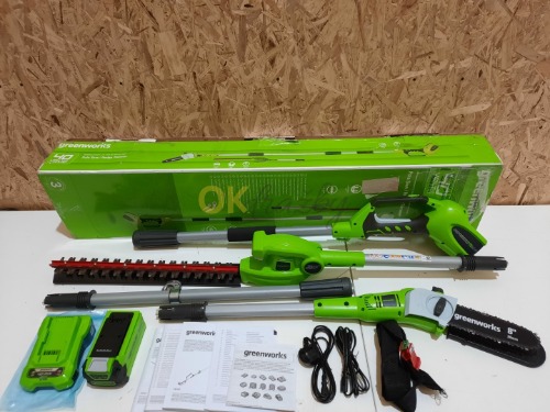 Auction Akumulátorové 2v1 nůžky na živý plot Greenworks G40PSH image