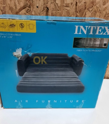 Auction Rozkládací nafukovací pohovka Intex, 203 × 231 × 66 cm, tmavě šedá image
