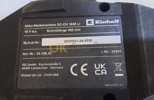 Auction Einhell akumulátorové nůžky na živý plot GE-CH 1846 Li (bez baterie a nabíječky.) image