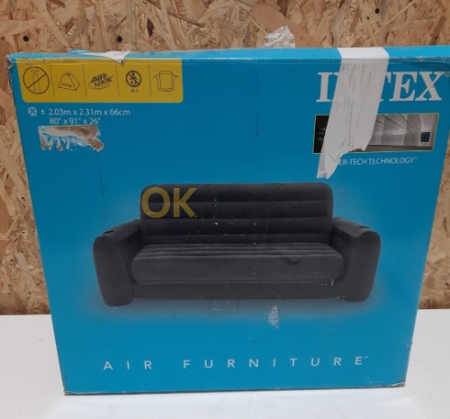 Auction INTEX NAFUKOVACÍ ROZKLÁDACÍ POHOVKA DURA-BEAM  ŠEDÁ 203x231x66 cm image