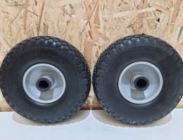 Auction Relaxdays 2 x pneumatika pro ruční vozík, neplochá celopryžová kola, 3,00-4”, 20mm osa, 100 kg, 260 x 85 mm, černo-šedá image